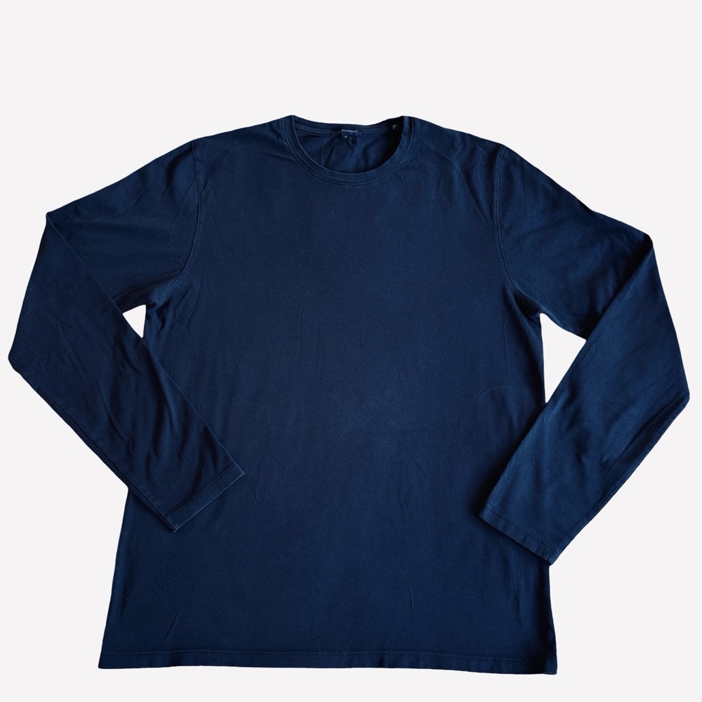 Patrick Assaraf Men's Navy Long Sleeve Tee Medium